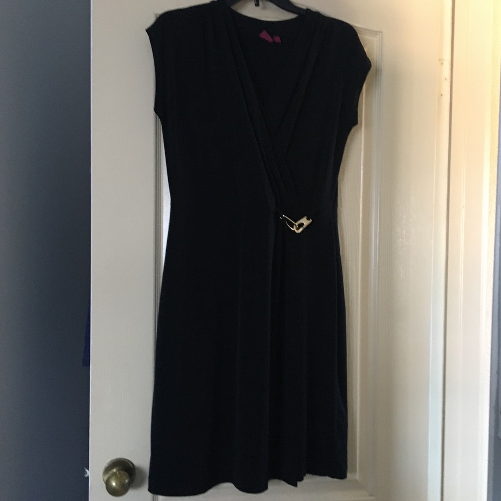 Black v-neck dress